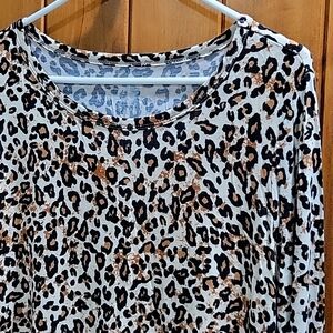 Long Sleeve Tee Cheetah Print